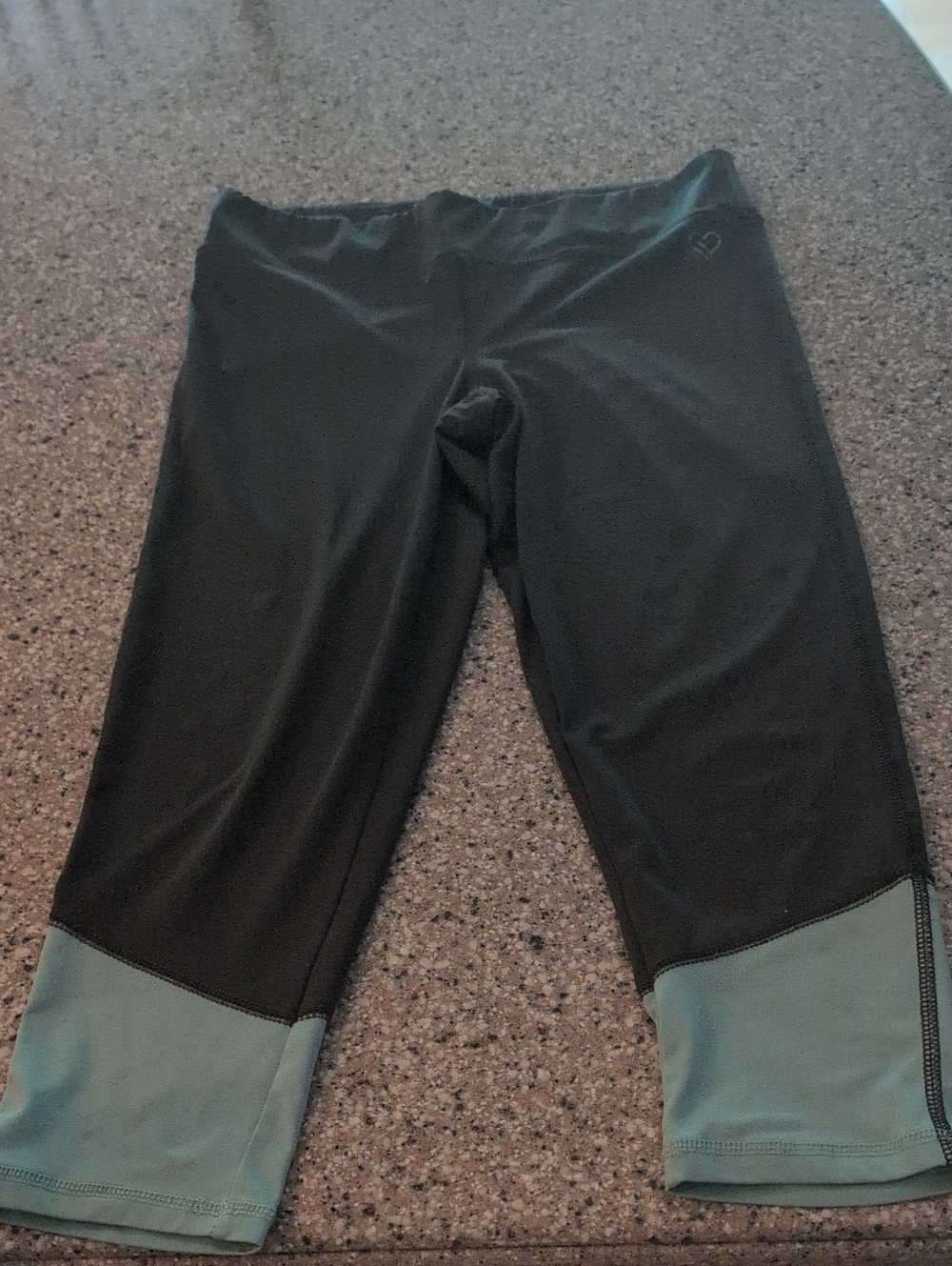Aeropostale Black Leggings with Teal Cuffs
